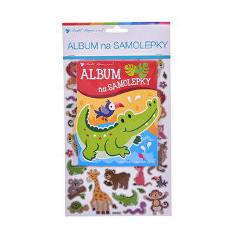 Samolepky album zvířátka 40 samolepek 16x29 cm