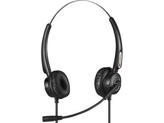 Sandberg PC sluchátka USB+RJ9/11 Headset Pro Stereo, headset s mikrofonem, černá