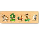 Dřevěné vkládací puzzle zvířata domácí