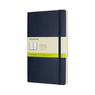 Moleskine: Zápisník mäkký čistý modrý L