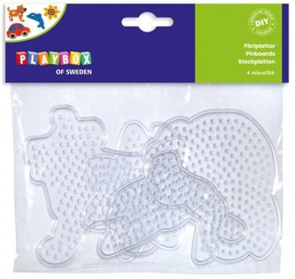 Playbox Doštičky na zažehľovanie 4 ks (pes, auto, ryba, kvietok)