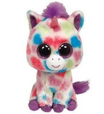 Plyš očka velký jednorožec puntíky