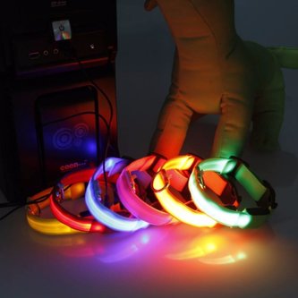 Reedog USB svíticí obojek pro psy a kočky NEW-růžová  45 - 52 cm