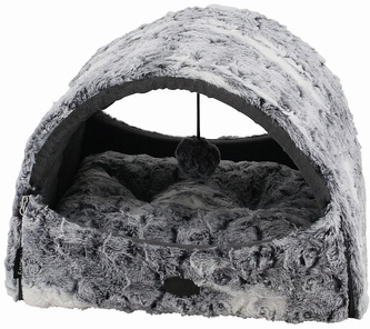 Nobby CITRA plyšový domeček fleky šedá 44x37x36cm