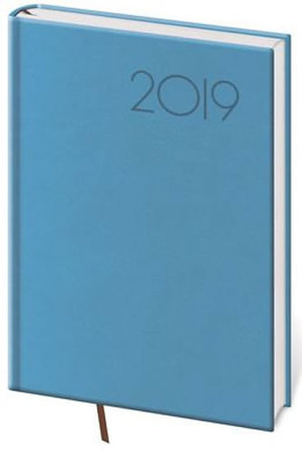 Diář 2019 - Print/denní B6/světle modrá