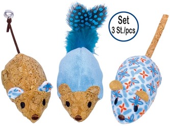 Nobby hračka pro kočky sada tří korkových myšek s catnipem 7/12 cm Nobby hračka pro kočky sada tří korkových myšek s catnipem 7/12 cm