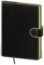 Diář denní B6 Flip černo/zelený