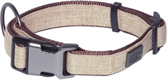 Nobby LINEN DELUXE obojek nylon hnědá M-L 40-55 cm Nobby LINEN DELUXE obojek nylon hnědá M-L 40-55 cm