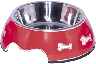 Nobby červená nerezová miska BONE s melaminovým obalem 0,16 l Nobby červená nerezová miska BONE s melaminovým obalem 0,16 l