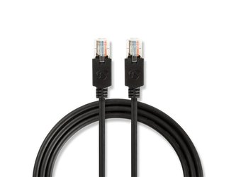 Kabel UTP 1x RJ45 - 1x RJ45 Cat5e 2m BLACK NEDIS CCBP85100AT20