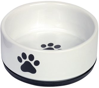 Nobby Paw keramická miska s protišmykom biela 14 x 6,5 cm