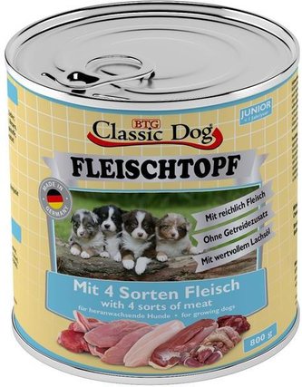 Classic Dog Fleischtopf Junior 4 druhy masa 800g