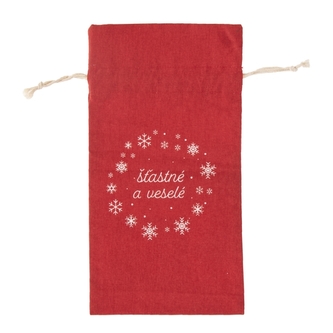 Zatahovací sáček na víno VÁNOCE 31x14,5 cm