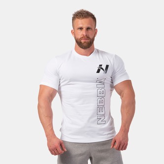 Pánské tričko Vertical Logo White - NEBBIA - Velikost XL