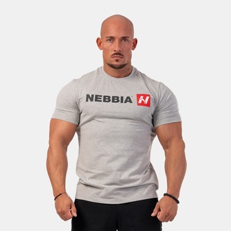 Pánské tričko Red “N“ Light Grey - NEBBIA - Velikost XL