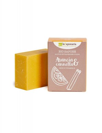 Mýdlo tuhé olivové BIO pomeranč a skořice laSaponaria 100 g