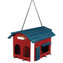 Krmítko dřevěná budka barvená, závěsná 24x22x32 cm