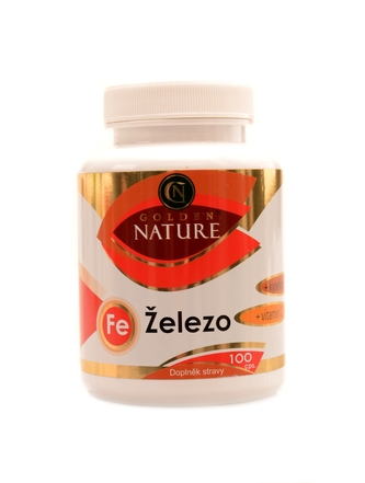 Golden Nature - Železo + vit. C + kyselina listová 100 kapsúl