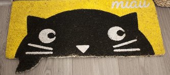Rohožka 32x68 cm Miau, žltá