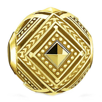 Korálek "Afrika" Thomas Sabo, K0248-413-39, Karma Beads, 925 Sterling silver, 18k yellow gold plating, blackened