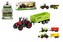 Traktor s přívěsem kov/plast 16cm na volný chod mix druhů v krabičce 21x8x5,5cm 12ks v boxu