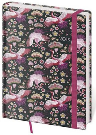 Diář 2019 - Vario/týdenní B6/Flamingo s gumičkou