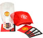 Bar set sklenice s tácky a ručníkem FC Manchester United: Wordmark (objem 470 ml)