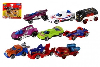 Auto Welly kov/plast 6-7cm, na voľný chod, mix druhov, 1ks na karte 11x9x3cm