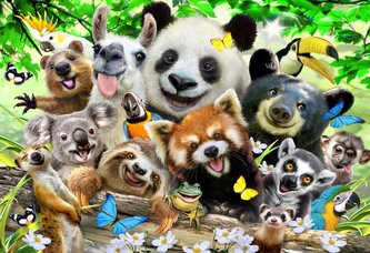 Puzzle Medvědí ráj 2v1, dřevěné, 75 dílků