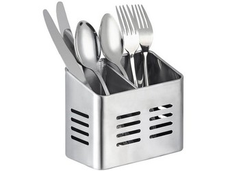 stojan na príbory 2 prihr. obdĺž. 16x9x13cm nerez