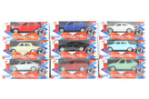 Auto Welly Škoda 1:60 kov/plast 7cm mix druhov na voľný chod v krabičke 10x4x4cm