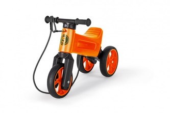Odrážadlo FUNNY WHEELS Rider SuperSport oranž. 2v1+popruh, vyššie. sedlá 28/30cm nos. 25kg 18m+ v sáčku