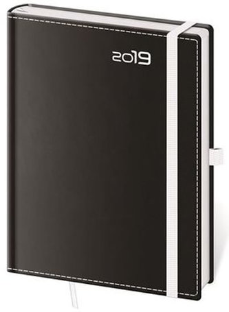 Diář 2019 - Black&White/týdenní B6/s poutkem na propisku
