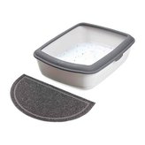 Polkruhová PVC predložka sivá k WC 59 x 35cm