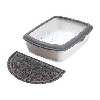 Polkruhová PVC predložka sivá k WC 59 x 35cm