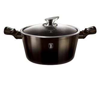 Kastrol s mramorovým povrchem 20 cm Shiny Black Collection 2 poklice