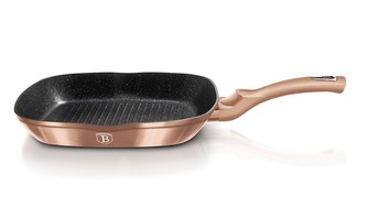 Pánev grilovací s mramorovým povrchem 28 cm Rosegold Metallic Line BERLINGERHAUS BH-1521