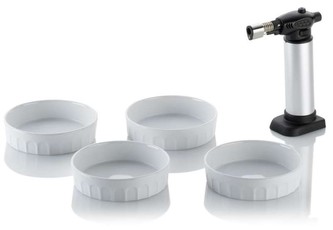 Creme Brullée set MANOU 4ks miska + 1ks flambovací hořák KELA KL-10948