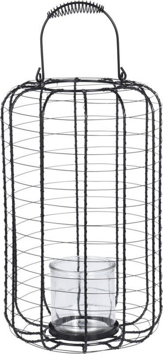 Lucerna na svíčku kovová 23,5 x 37 cm