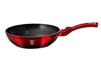 Wok s mramorovým povrchem 28 cm Black Burgundy Metallic Line BERLINGERHAUS BH-1625