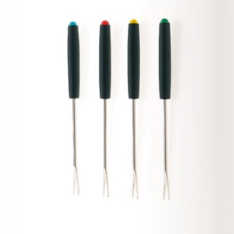 Čokoládová fondue vidlička  4ks  nerez, černý plast 18cm KELA KL-79194