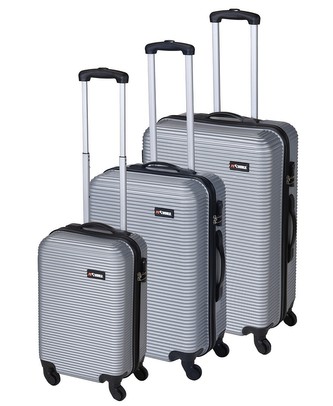 Kufr cestovní na kolečkách sada 3 ks PROWORLD stříbrná