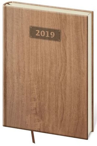 Diář 2019 - Wood/týdenní A5/světle hnědá
