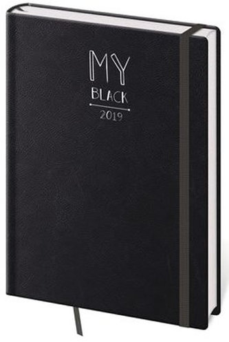 Diář 2019 - My Black/týdenní A5/s gumičkou