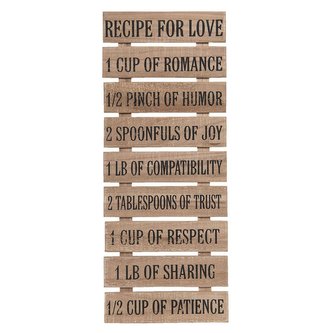 Dřevěná cedule RECIPE FOR LIFE
