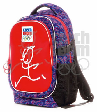 Batoh školní - Český olympijský tým – Zátopek, červený, s ALU konstrukcí