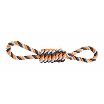 Preťahovadlo HipHop bavlnená osmice, šedá, tm.šedá, oranžová - 38cm, 190g