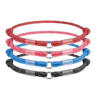 Obojek Paracord Waudog na QR známku červený 25-45cm/4mm