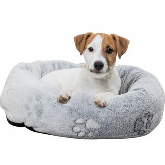 NANDO okrúhly pelech s okrajom, 50 × 40 cm, svetlosivá