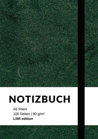Notizbuch A5 liniert - 100 Seiten 90g/m² - Soft Cover grün - Papier aus nachhaltiger Forstwirtschaft